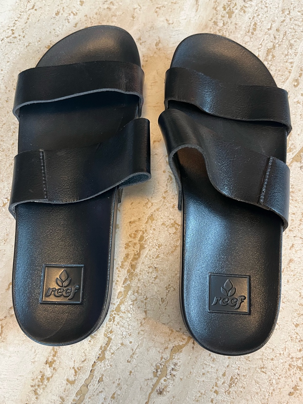 REEF | Cushion Vista Slide Sandals | Black | Size 8